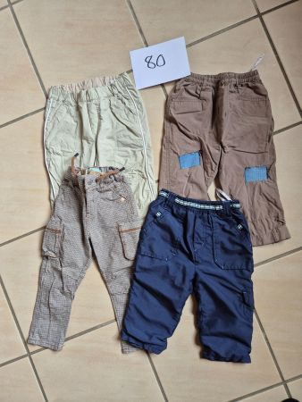 4x Hosen 80 + 3x Latzhose 80
