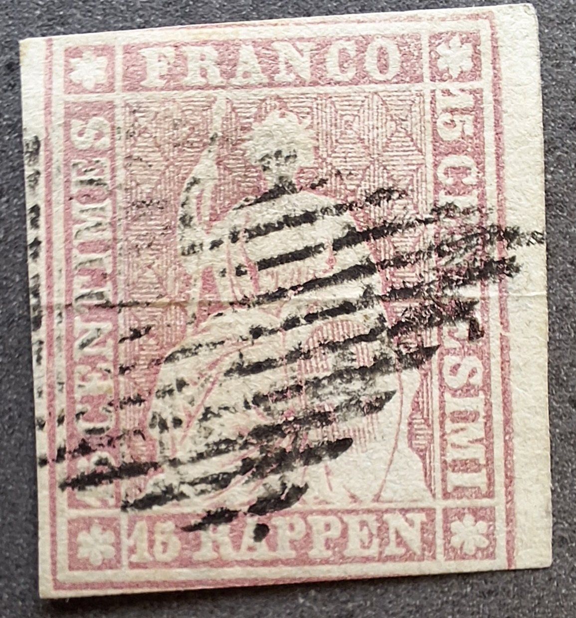 Tutti i francobolli: Strubel 24B Kat. 140.- – Usato da Balgach venduto da SIMEON27