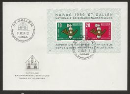 1959 Brief Blockausgabe NABAG St. Gallen o/Adresse