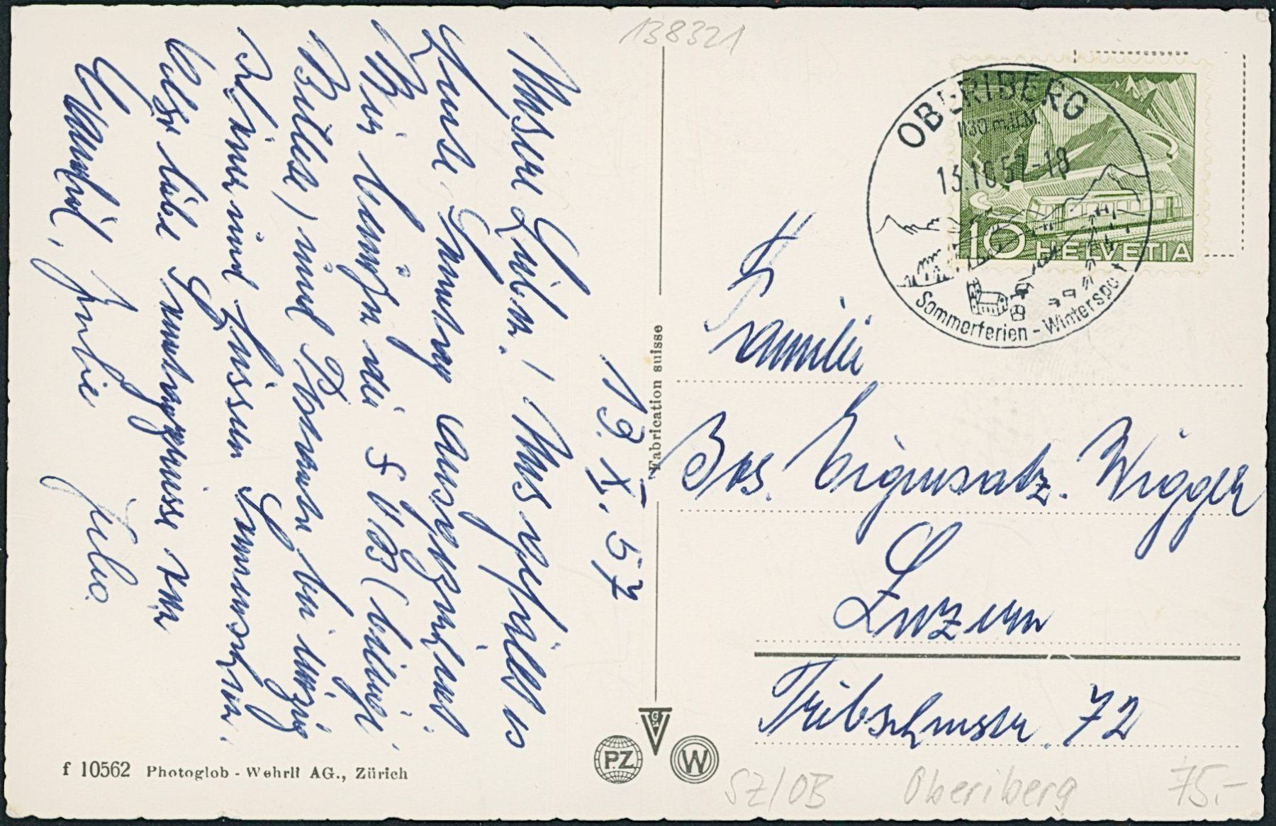 Cartoline postali: SZ Oberiberg – Usato da Schindellegi venduto da dolpitz 1