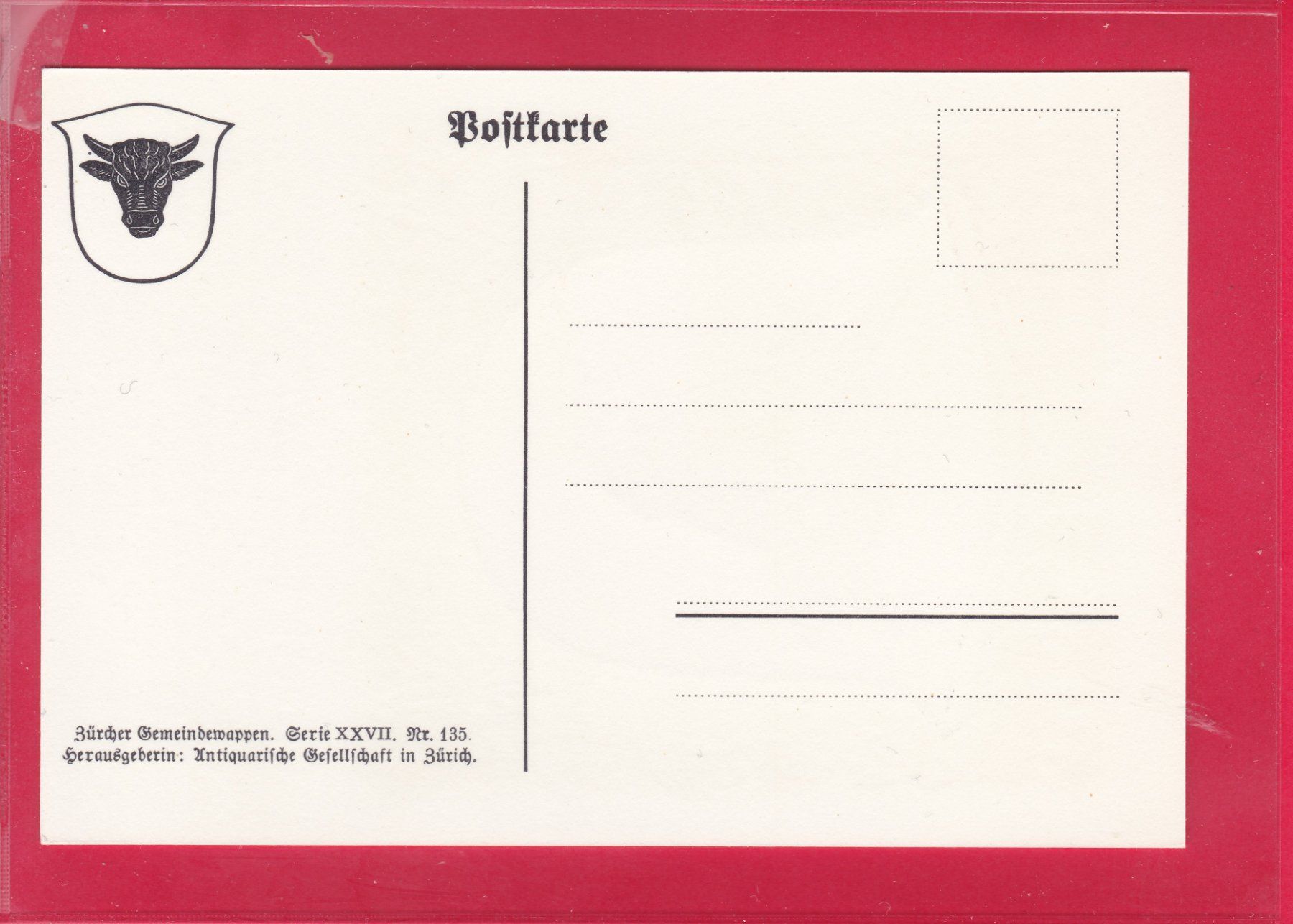 Cartoline postali: ZÜRCHER GEMEINDEWAPPEN, URDORF – Usato da Oberrieden venduto da Gebirgsstelze 1