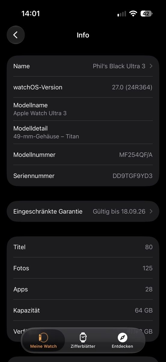 Apple Smartwatch: Apple Watch Ultra 3 Black Edition  – Nuovo (secondo la descrizione) da Muttenz venduto da phi_vk9c 2