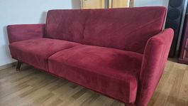 Bettsofa weinrot Samtstoff