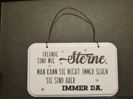 Wanddeko Schild "Freunde sind wie Sterne", neuwertig!