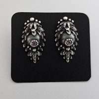 NEW Crowberry silver earrings with purple stones
