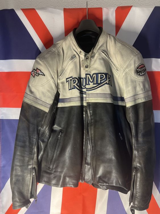 Triumph Vintage Motorrad Lederjacke, 48/58, Top Zustand