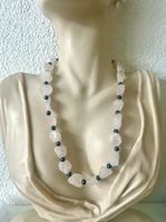 Opulent Kette Rosenquarz Rohsteine Hämatit Silber 925 Unikat