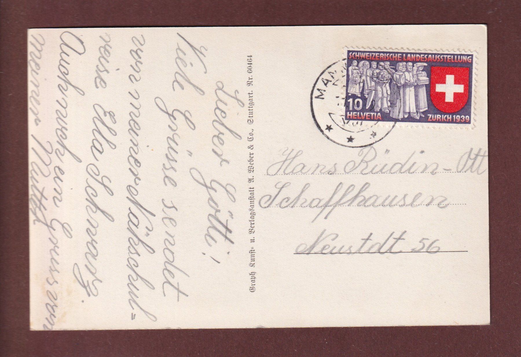 Cartoline postali: SCHLOSS SALENSTEIN - 1939 – Usato da Pully venduto da nicecards 1