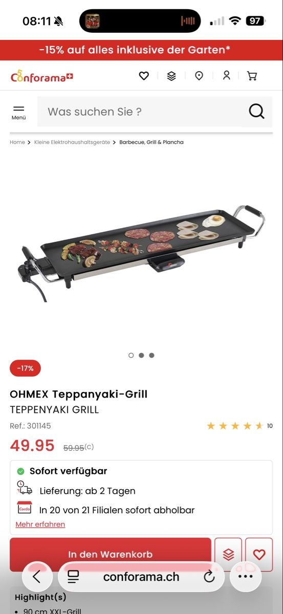 Ohmex Griglie: Ohmex Tischgrill – Nuovo e nell'imballaggio originale da Gossau SG venduto da laura_dema 1