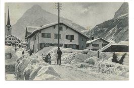 Linthal (GL) Winter im Glarnerland - Dorfstrasse um 1915