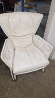 Ledersessel weiss gebraucht mit Gebrauchsspuren