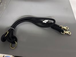 Hundeleine schwarz 2m mit Karabiner neu