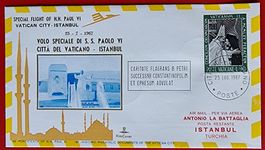 VATIKAN FLUGPOST PAPST EPHESUS FLUG ROM ISTANBUL TÜRKEI 1967