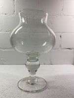 Glasvase auf Fuss, bauchig, Vintage Look
