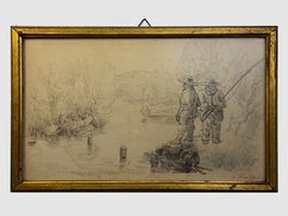 Holländische Tuschzeichnung 1850 Jh.