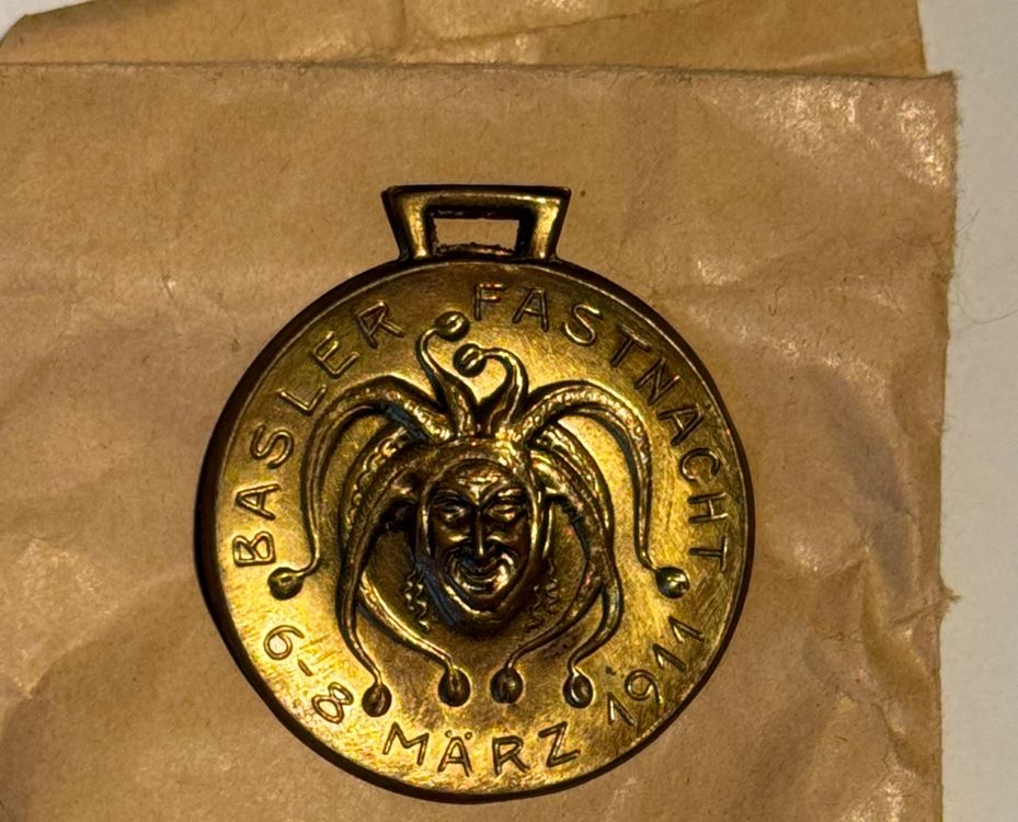 Basler Fasnachtsplakette 1911 Messing - ORIGINAL (Gebraucht) in ...