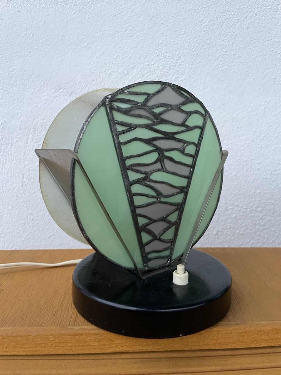 Lampade: 2 Art Deco Nachttischlampen Glas Bakelit  – Usato da Bern venduto da fotolog111 6