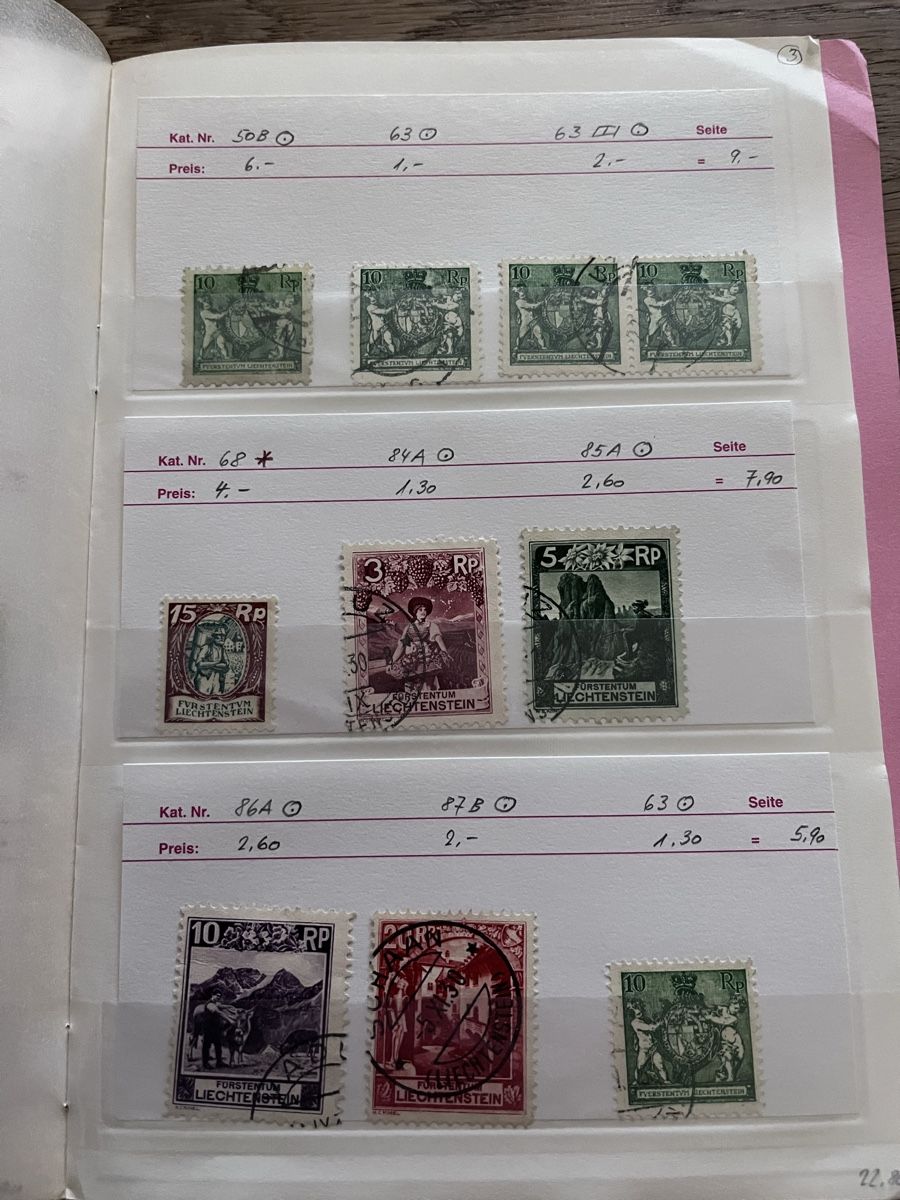 Tutti i francobolli: Briefmarken Auswahlheft Liechtenstein – Usato da Römerswil LU venduto da manuscha_ 3
