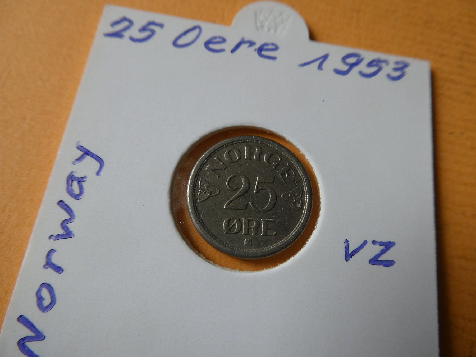 Alle Münzen: Norwegen 1953, 25 Oere – Gebraucht aus Hinterforst von Rohusri