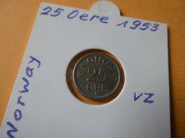 Norwegen 1953, 25 Oere