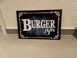 Schild Metall Burger Bar / Dekorieren/ Neu /