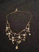 Elegante Phantasya Halskette mit Rosen, Schwarz/Weiss, Top!