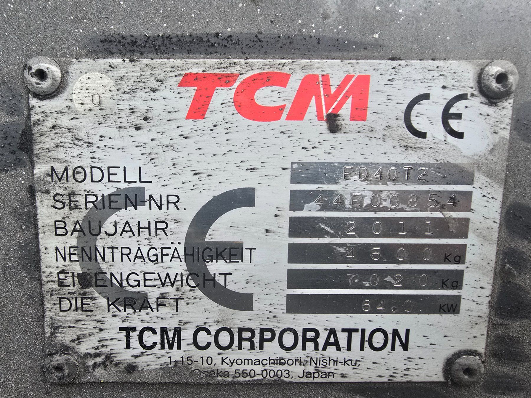 TCM Carrelli elevatori e a forche: Stapler TCM FD40 Bj.2011Diesel Hub 400cm – Usato da Amriswil venduto da basstempel 8