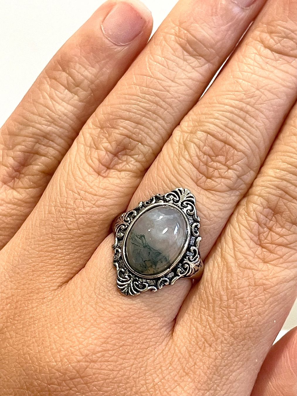 Ringe: Echter, sehr transparenter Moosachat-Ring – Neu und originalverpackt aus Schiers von sisikristall 1
