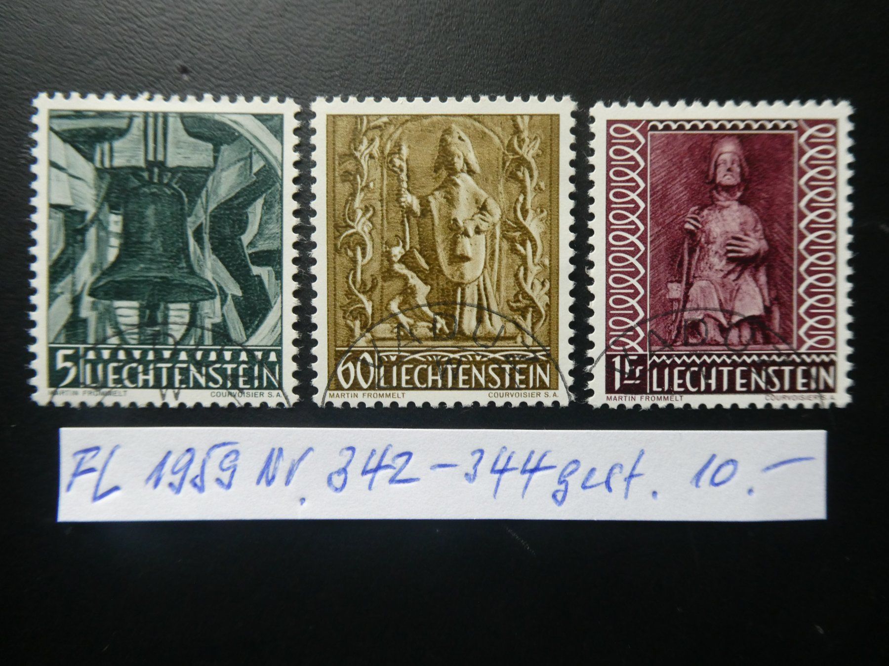 Tutti i francobolli: FL 1959 Nr. 342-344 gestempelt – Usato da Lausen venduto da Herbamare01