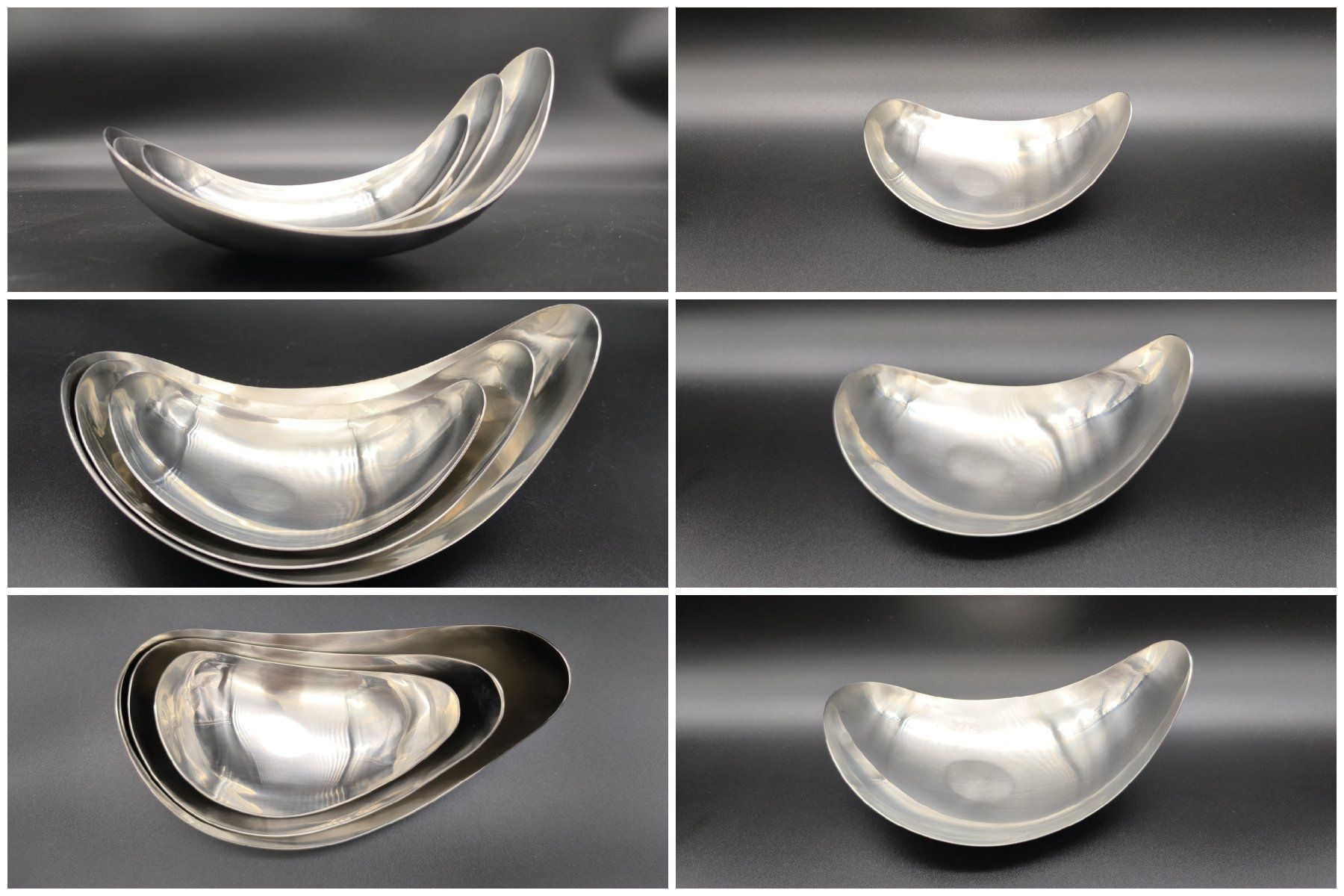 Jensen Ciotole: Georg Jensen Denmark "Leaf" Servierschalen 3er Set Vintage – Usato da Kreuzlingen venduto da topenergie 3