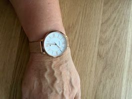 Damenuhr Fossil roségoldfarben mit Milanaiseband gebraucht