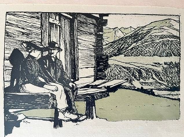 Incisioni: Edouard Vallet  gravure bois Valais – Usato da PULLY venduto da RAPHAEL1953 1