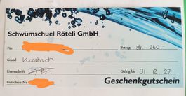 Wertgegutschein Schwümschuel Röteli, Wert 260 CHF