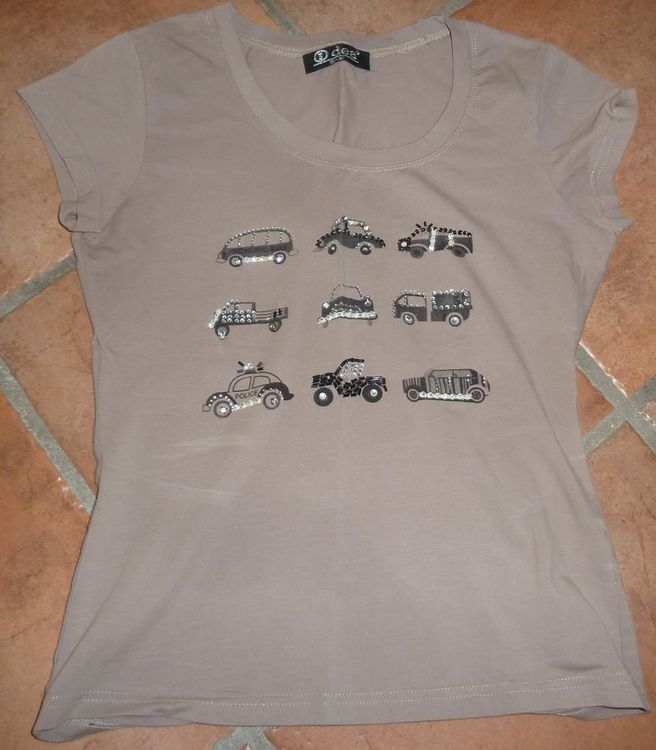 Top T-shirt Promod Femme - Taille M, Blanc Et Violet - Occasion Très Bon état