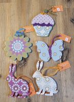 Holz Anhänger 5er Set Hasen Schmetterling Cupcake Aspegren