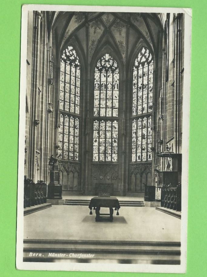 Cartoline postali: Bern. Münster-Chorfenster – Usato da Zürich venduto da t24_de