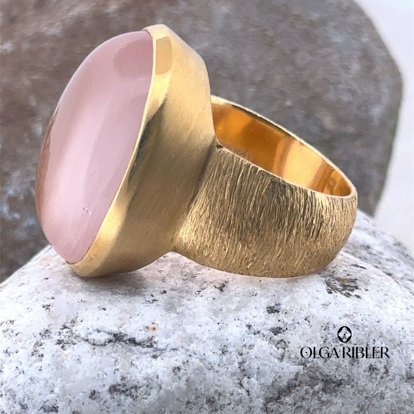 Olga Ribler Anelli: Statement Silber Ring 925 - Rosenquarz - Grösse 58 – Nuovo (secondo la descrizione) da Luzern venduto da Schmuckoutlet 2