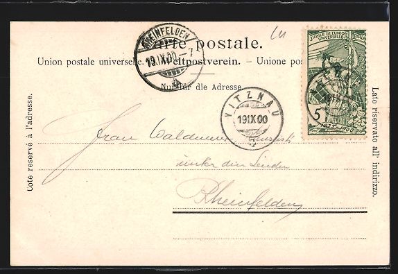 Cartoline postali: Vitznau, Ortsansicht mit See und Dampfsc – Usato da Berlin venduto da bartko-reher 1