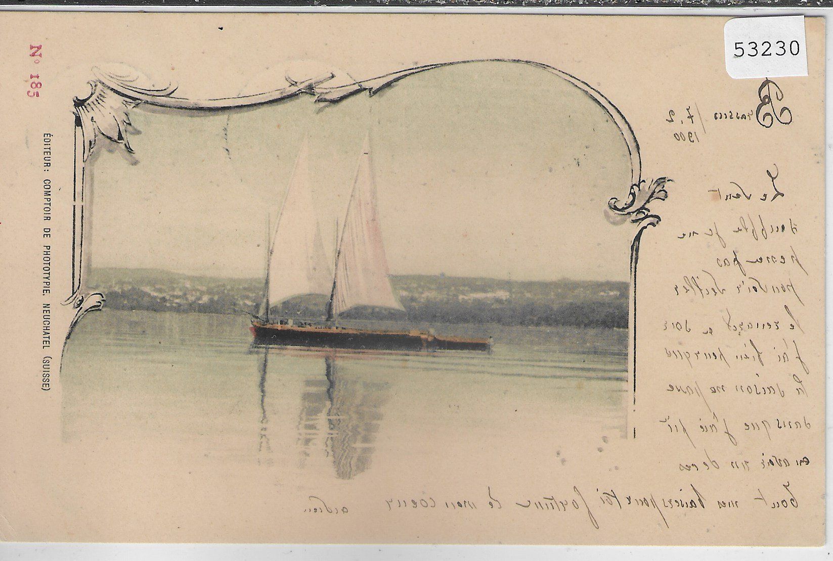 Ansichtskarten: Barque du Lac Leman - Litho – Gebraucht aus Ettingen von Kartenplanet