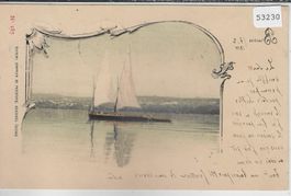 Barque du Lac Leman - Litho