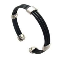 Magnetschmuck Trio Cable Black/Silver Bracelet Grösse L