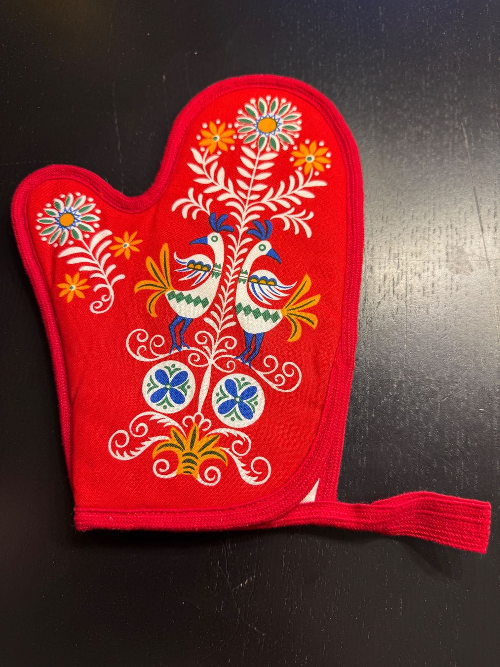 Elettrodomestici da cucina: Retro Topflappen Kreier, Rot mit Folklore Muster, CH – Usato da Erstfeld venduto da Mario_boe0 1