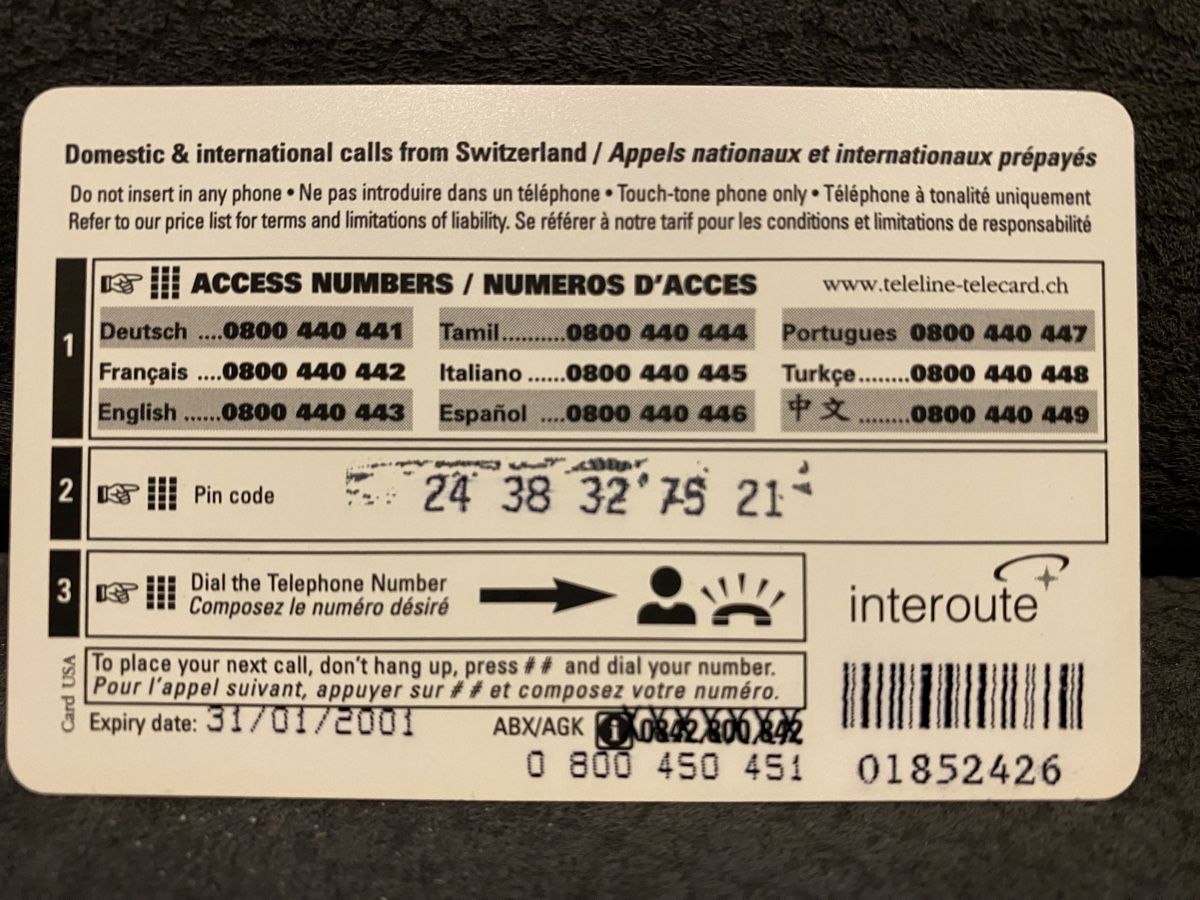 Cartes de téléphone: Teleline – D'occasion à Lausanne par babacard10 1