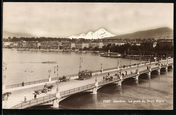 Cartoline postali: AK Genève, Le pont du Mont Blanc – Usato da Berlin venduto da bartko-reher