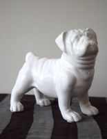 Mops gross Vintage-Figur Hundefigur Hund Keramik Porzellan