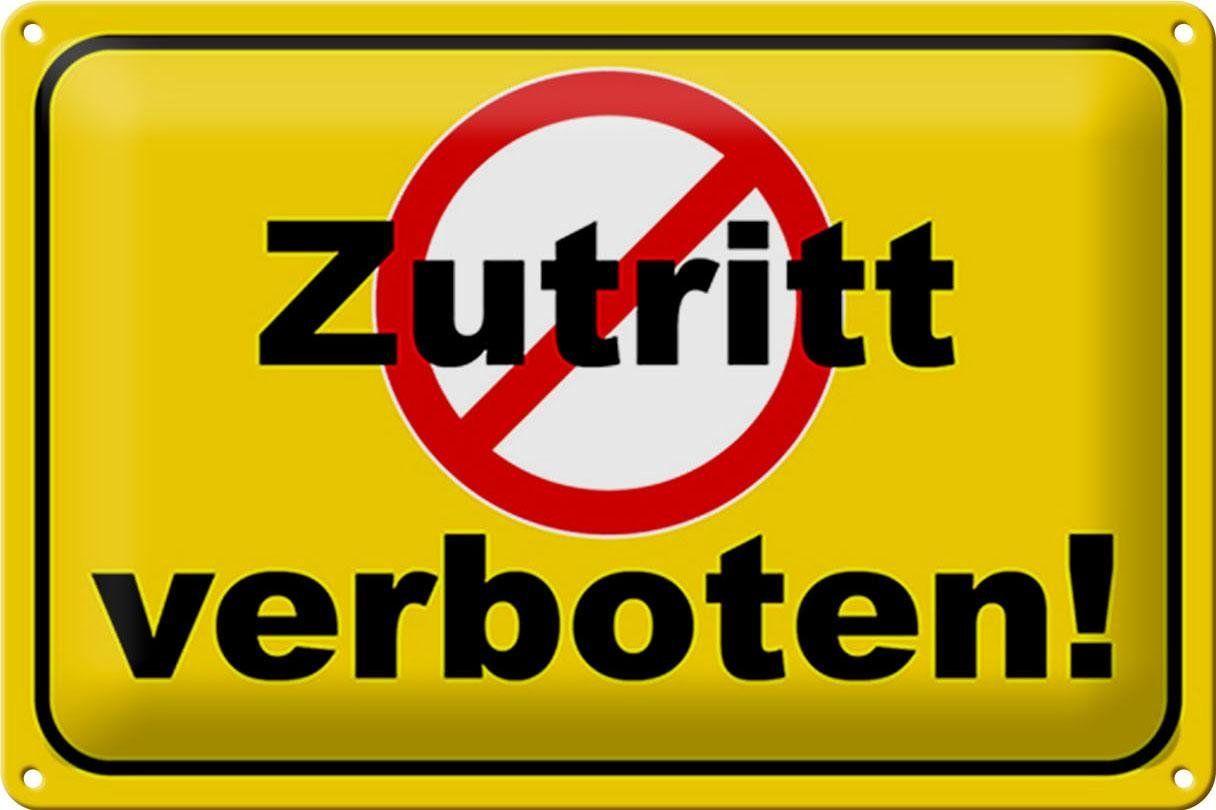Schilder: Blechschild-ZUTRITT VERBOTEN-gelb-rot – Neu und originalverpackt aus Rupperswil von big-one-sale