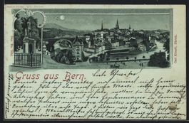 Mondschein-Lithographie Bern, Ortsansich
