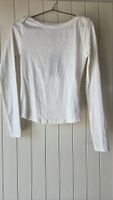 Weisses Ripp-Shirt Langarm Grösse S