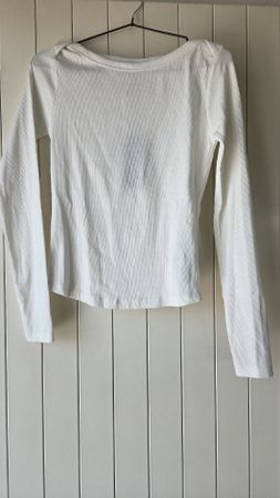 Weisses Ripp-Shirt Langarm Grösse S