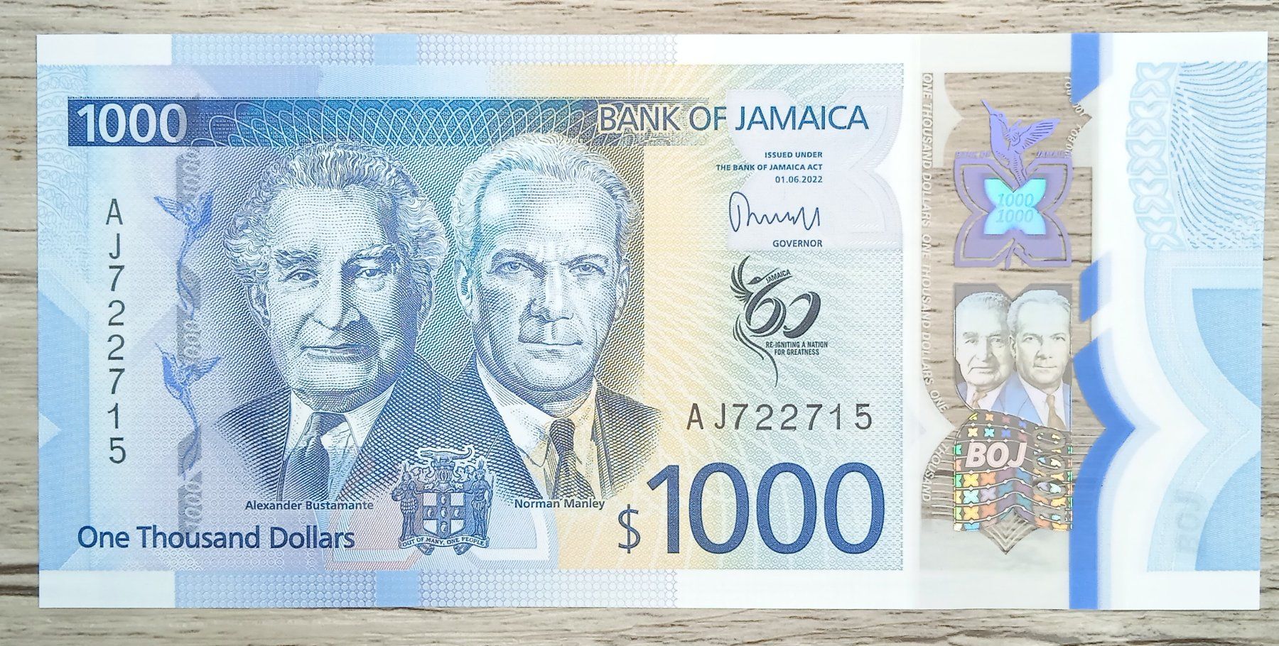 Banconote: Jamaica 1000 Dollars Polymer UNC _3 – Nuovo (secondo la descrizione) da Cousset venduto da Patricio77